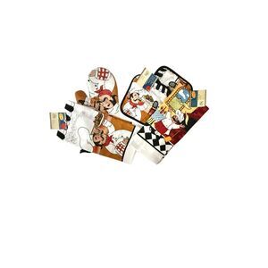 Home Collection - Kitchen Linen Set Includes 2 Dish Towel 2 Pot Holders 1 Oven M